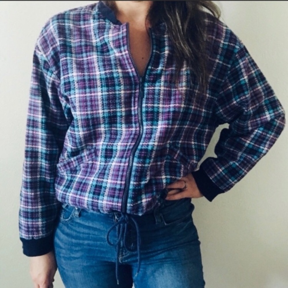 Vintage Basic Editions Checkered Cropped Jacket - image 5